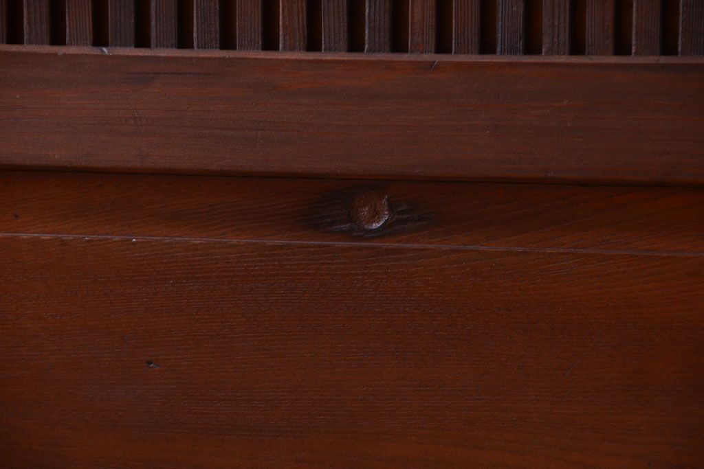 古民具・骨董　裏ガラス入り!腰板欅材のモールガラス帯格子戸2枚セット(1)