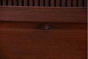 古民具・骨董　裏ガラス入り!腰板欅材のモールガラス帯格子戸2枚セット(1)