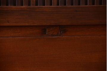 古民具・骨董　裏ガラス入り!腰板欅材のモールガラス帯格子戸2枚セット(1)