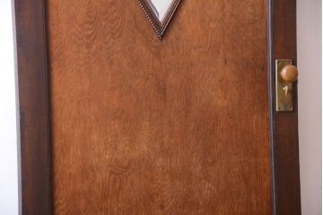 和製アンティーク　寄木細工!菱形ミラー付きの古いドア