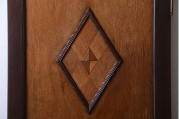 和製アンティーク　寄木細工!菱形ミラー付きの古いドア