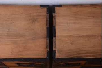 アンティーク家具　古民具・骨董　明治〜大正期　高級品!美しい金具の上質な重ね総桐佐渡箪笥(桐箪笥、桐たんす)