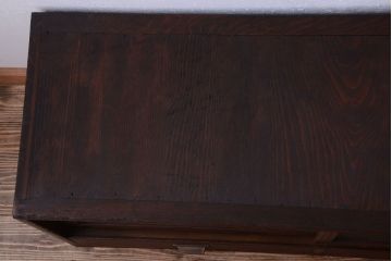 アンティーク家具　和製アンティーク　銀モールガラス!古い桐箪笥ローボード(テレビボード)