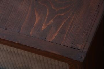 アンティーク家具　和製アンティーク　銀モールガラス!古い桐箪笥ローボード(テレビボード)