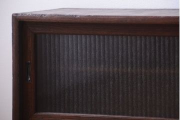 アンティーク家具　和製アンティーク　銀モールガラス!古い桐箪笥ローボード(テレビボード)