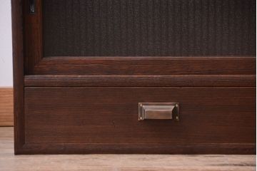 アンティーク家具　和製アンティーク　銀モールガラス!古い桐箪笥ローボード(テレビボード)