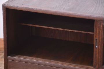 アンティーク家具　和製アンティーク　銀モールガラス!古い桐箪笥ローボード(テレビボード)