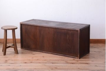 アンティーク家具　和製アンティーク　銀モールガラス!古い桐箪笥ローボード(テレビボード)