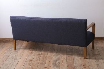 アンティーク家具　和製アンティーク　ナラ材製の上品な3人掛けソファ