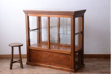 アンティーク家具　和製アンティーク　大正〜昭和初期 欅材製!最高級ガラスケース