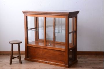 アンティーク家具　和製アンティーク　大正〜昭和初期 欅材製!最高級ガラスケース