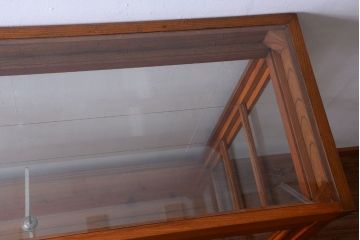 アンティーク家具　和製アンティーク　極めて珍しい逸品　上品な総欅の最高級特大ガラスケース