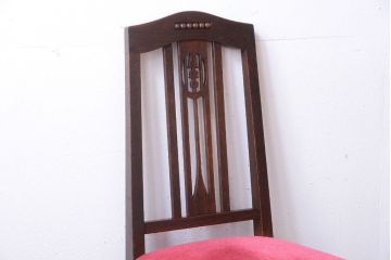アンティーク家具　大正ロマン　古いナラ材のアンティークチェア(椅子)(1)