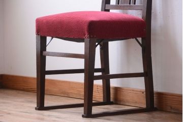 アンティーク家具　大正ロマン　古いナラ材のアンティークチェア(椅子)(1)