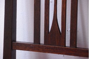 アンティーク家具　大正ロマン　古いナラ材のアンティークチェア(椅子)(1)