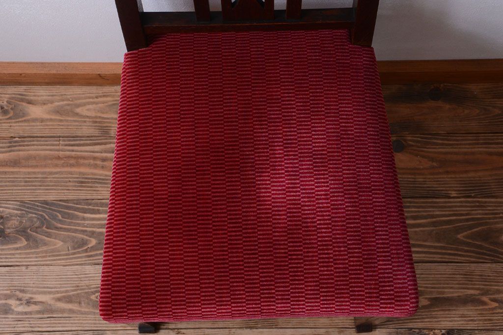 アンティーク家具　大正ロマン　古いナラ材のアンティークチェア(椅子)(1)