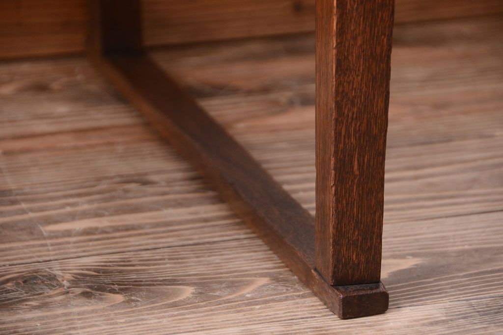 アンティーク家具　大正ロマン　古いナラ材のアンティークチェア(椅子)(1)