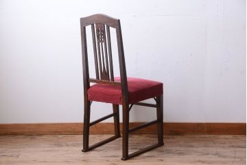アンティーク家具　大正ロマン　古いナラ材のアンティークチェア(椅子)(1)