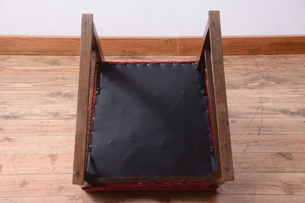 アンティーク家具　大正ロマン　古いナラ材のアンティークチェア(椅子)(1)