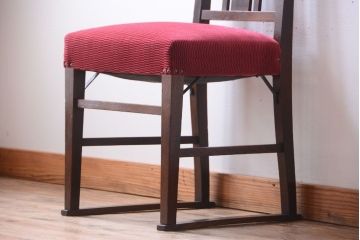 アンティーク家具　大正ロマン　古いナラ材のアンティークチェア(椅子)(2)