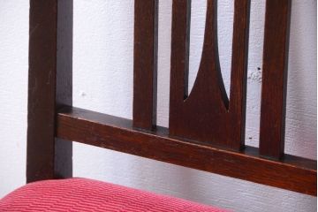 アンティーク家具　大正ロマン　古いナラ材のアンティークチェア(椅子)(2)