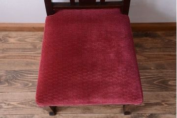 アンティーク家具　大正ロマン　古いナラ材のアンティークチェア(椅子)(2)