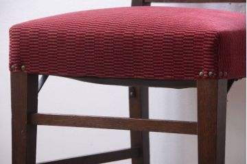 アンティーク家具　大正ロマン　古いナラ材のアンティークチェア(椅子)(2)