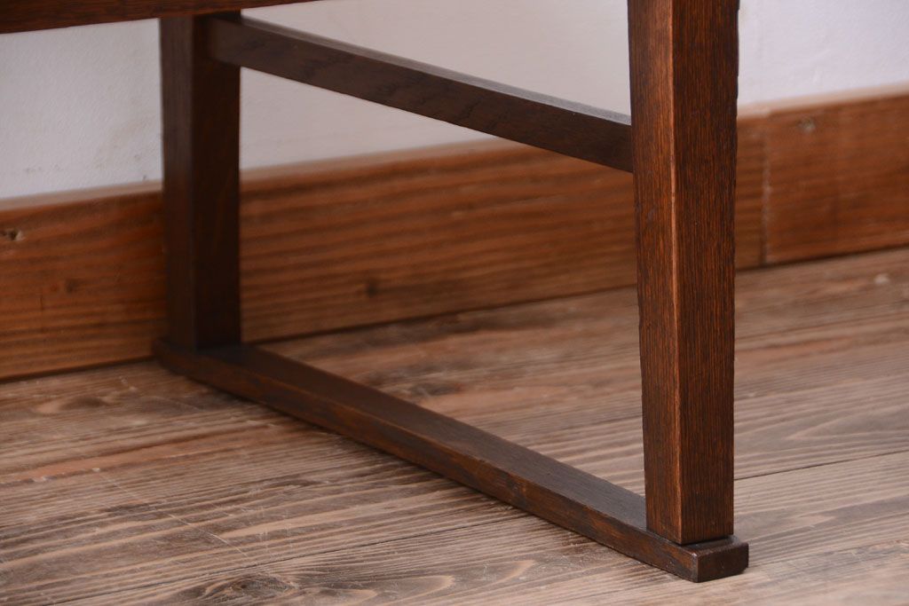 アンティーク家具　大正ロマン　古いナラ材のアンティークチェア(椅子)(2)