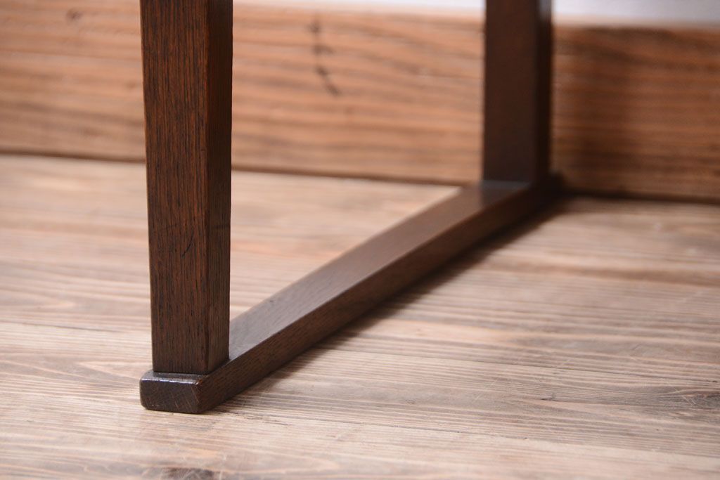 アンティーク家具　大正ロマン　古いナラ材のアンティークチェア(椅子)(2)