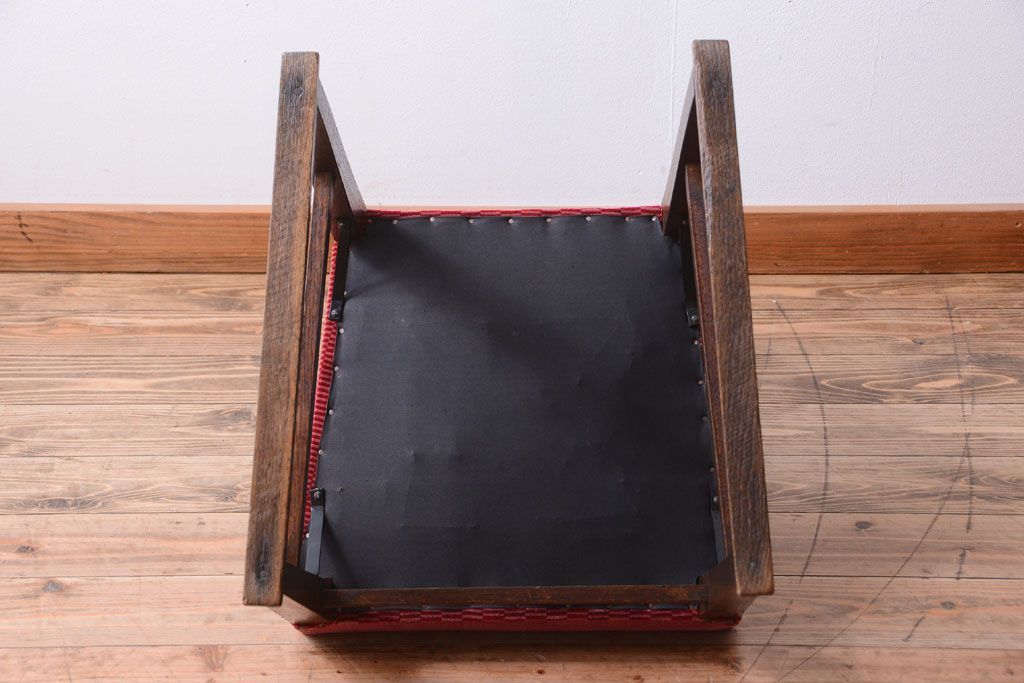 アンティーク家具　大正ロマン　古いナラ材のアンティークチェア(椅子)(2)