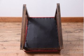 アンティーク家具　大正ロマン　古いナラ材のアンティークチェア(椅子)(2)