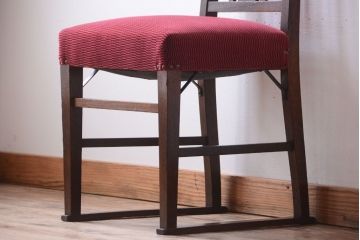 アンティーク家具　大正ロマン　古いナラ材のアンティークチェア(椅子)(3)