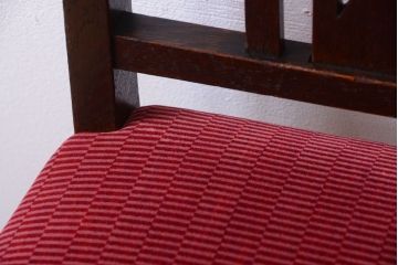 アンティーク家具　大正ロマン　古いナラ材のアンティークチェア(椅子)(3)