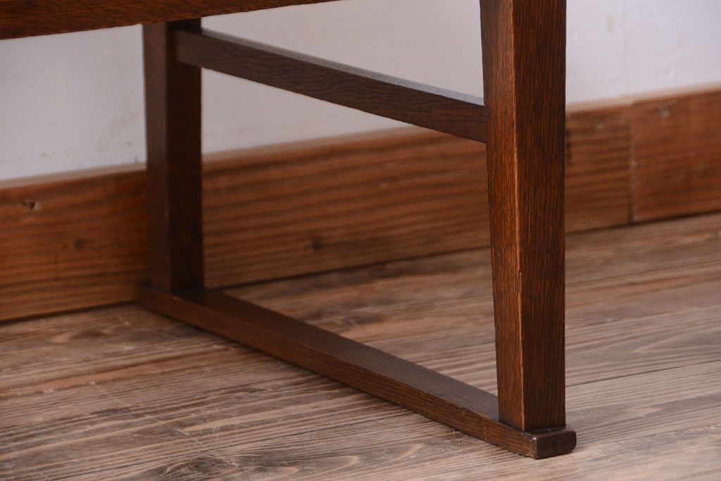 アンティーク家具　大正ロマン　古いナラ材のアンティークチェア(椅子)(3)