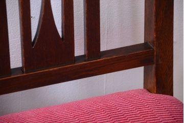 アンティーク家具　大正ロマン　古いナラ材のアンティークチェア2脚セット(椅子)