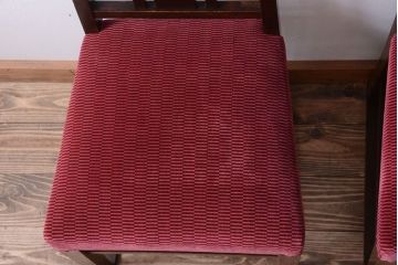 アンティーク家具　大正ロマン　古いナラ材のアンティークチェア2脚セット(椅子)