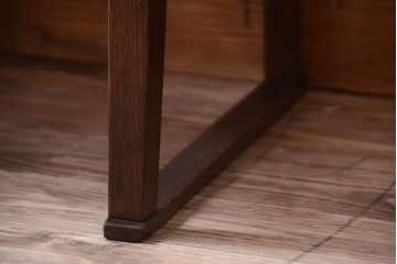 アンティーク家具　大正ロマン　古いナラ材のアンティークチェア2脚セット(椅子)