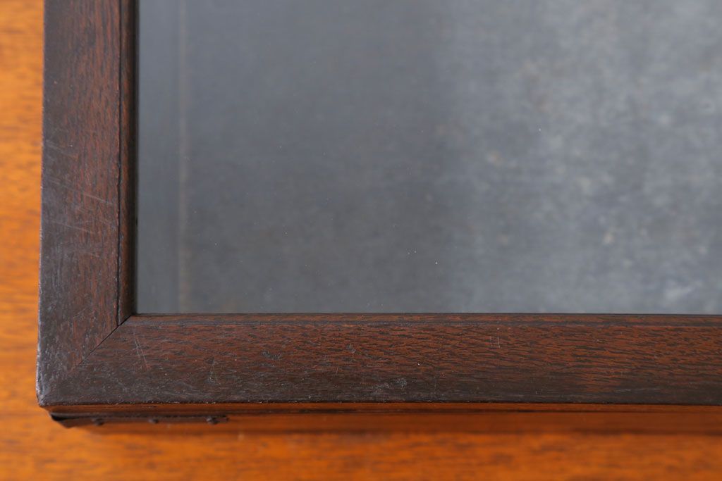 アンティーク雑貨　アンティーク　古い木製のコレクションボックス(ガラスケース)(1)