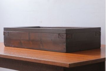 アンティーク雑貨　アンティーク　古い木製のコレクションボックス(ガラスケース)(1)