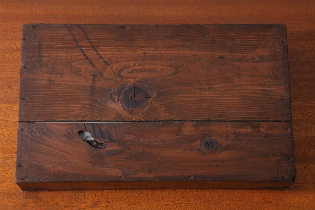 アンティーク雑貨　アンティーク　古い木製のコレクションボックス(ガラスケース)(1)