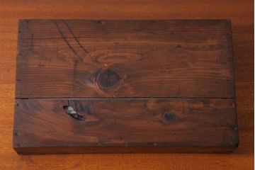 アンティーク雑貨　アンティーク　古い木製のコレクションボックス(ガラスケース)(1)