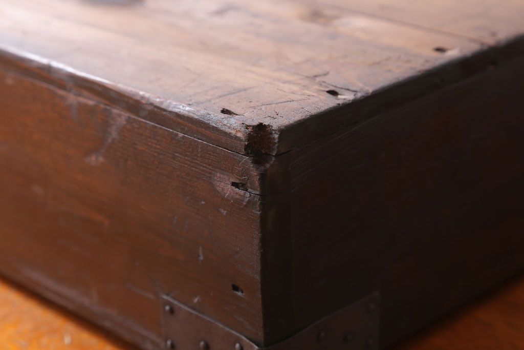 アンティーク雑貨　アンティーク　古い木製のコレクションボックス(ガラスケース)(1)