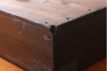 アンティーク雑貨　アンティーク　古い木製のコレクションボックス(ガラスケース)(1)