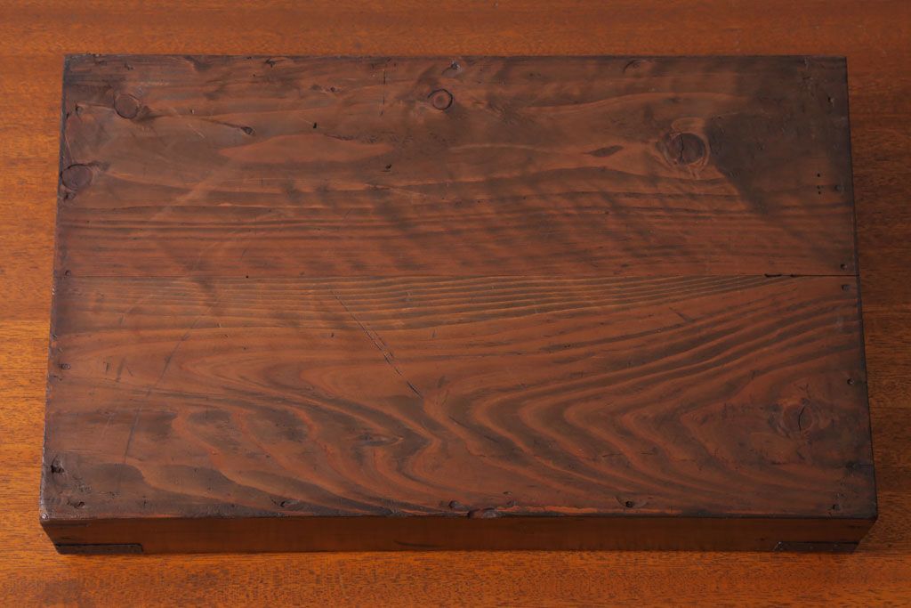 アンティーク家具　アンティーク　古い木製のコレクションボックス(2)