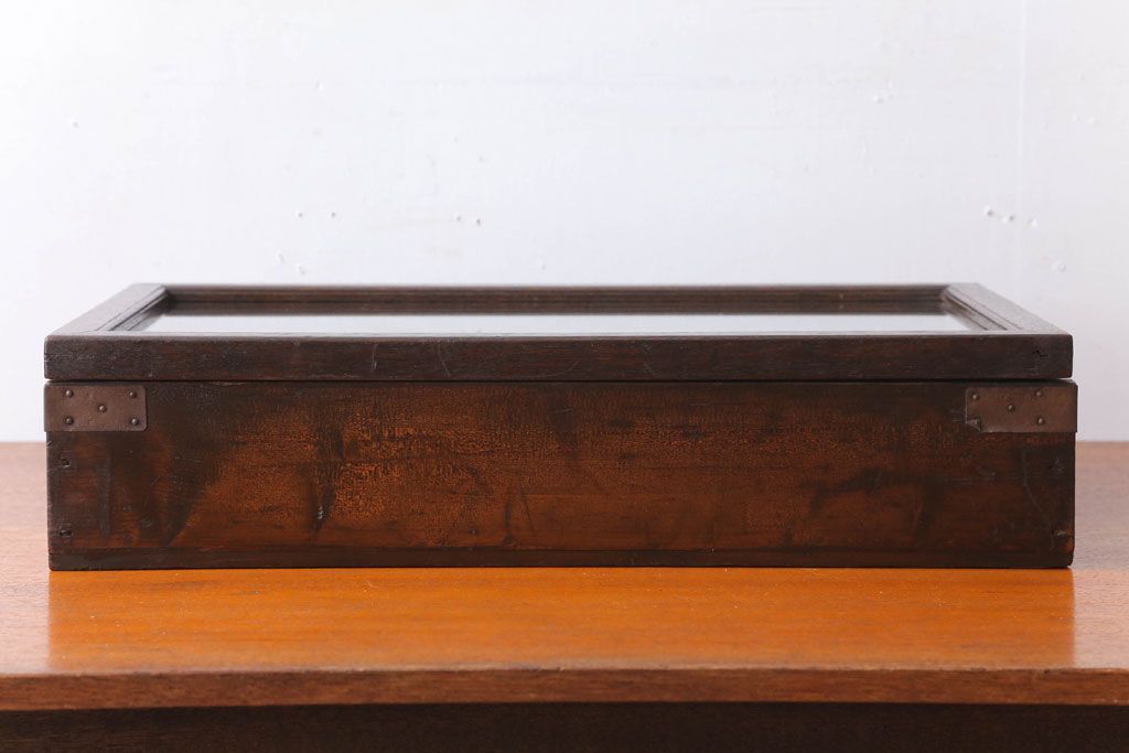 アンティーク家具　アンティーク　古い木製のコレクションボックス(3)