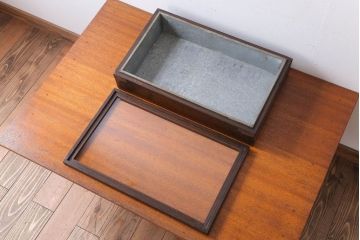 アンティーク家具　アンティーク　古い木製のコレクションボックス(3)