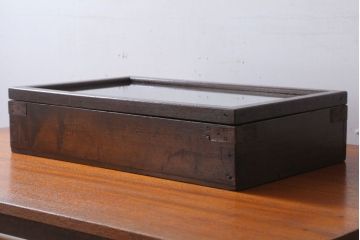 アンティーク家具　アンティーク　古い木製のコレクションボックス(3)