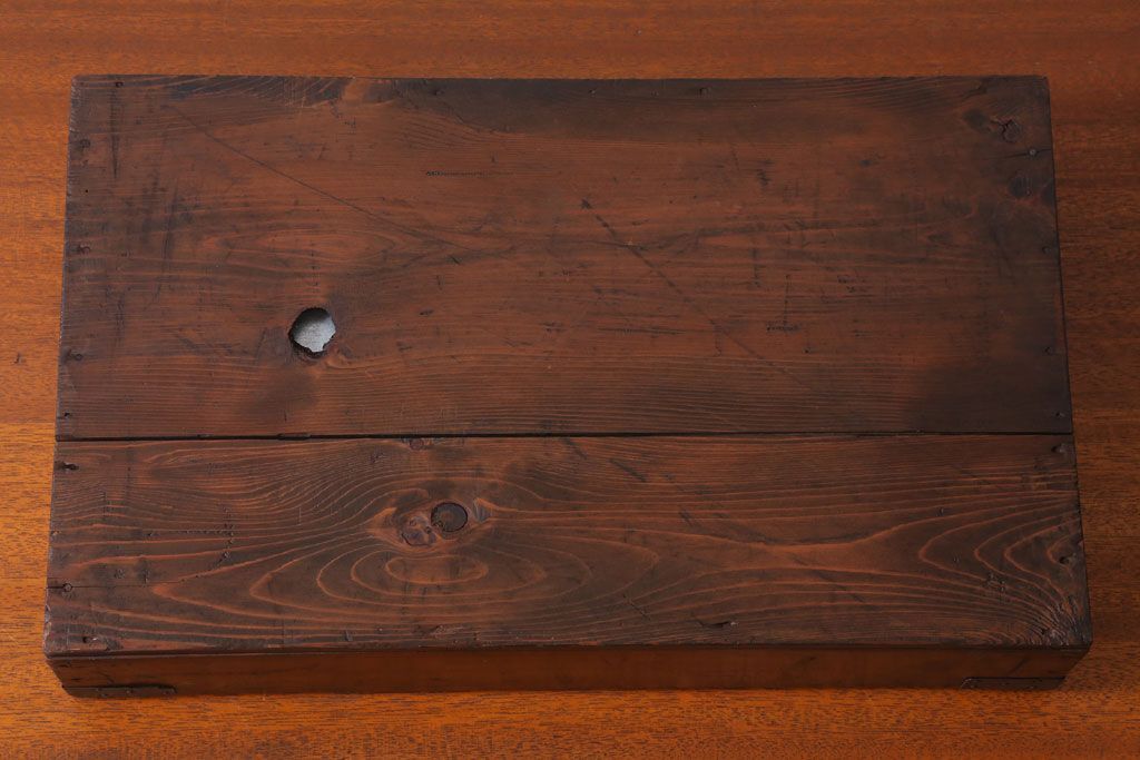 アンティーク家具　アンティーク　古い木製のコレクションボックス(3)