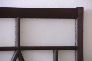 大正ロマン　ダイヤガラスと結霜ガラス入り!アンティーク引き戸2枚セット(窓)(1)