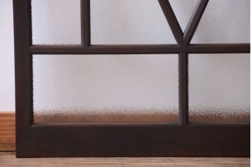 大正ロマン　ダイヤガラスと結霜ガラス入り!アンティーク引き戸2枚セット(窓)(1)